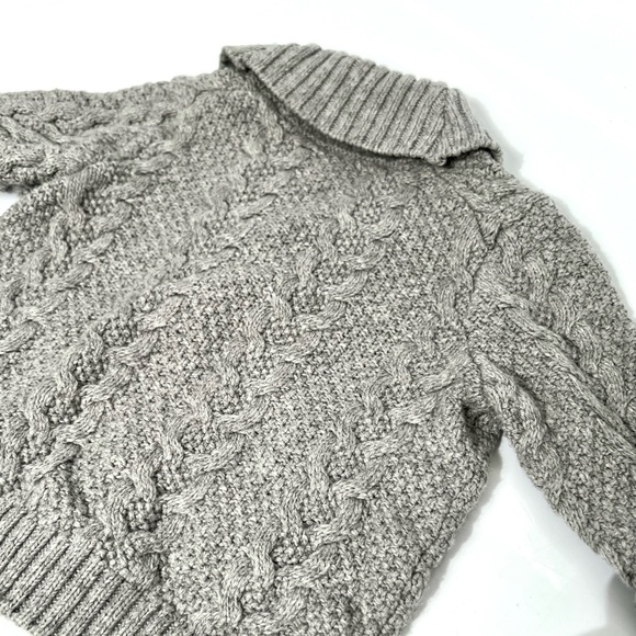 Janie and Jack Baby Cable Shaw Collar Knit Cardigan Gray Size 6-12 Mos - Picture 7 of 12